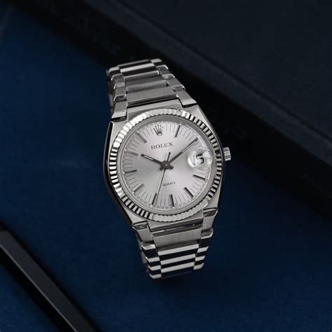 rolex texano white gold black dial|Rolex Beta Quartz 5100 'Il Texano' .